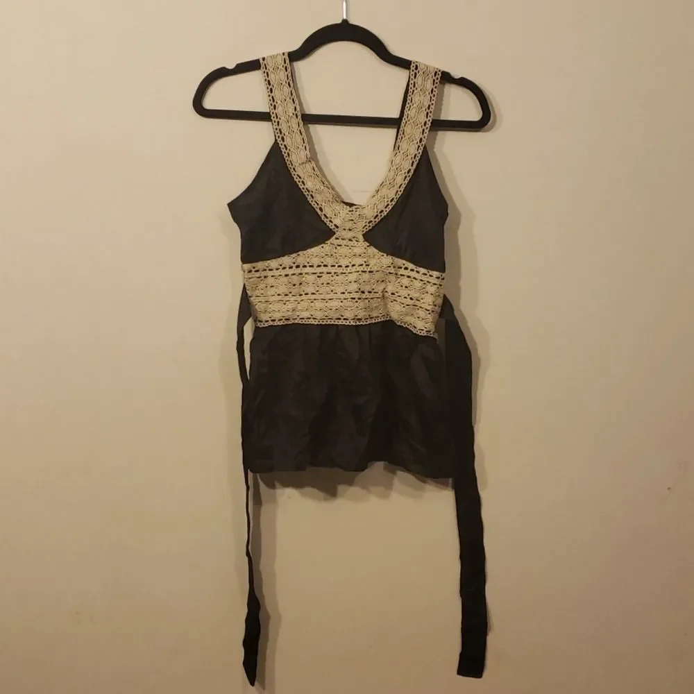 Fourtys Vintage Black and White Silk Blouse NWT Size S - Picture 1 of 3